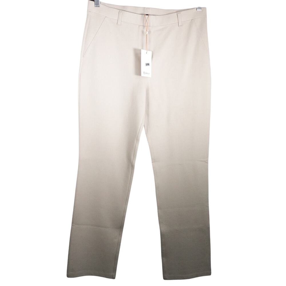 New  Quince Ultra-Stretch Ponte Straight Leg Pant Ecru Large Regular 3790U - Picture 3 of 12